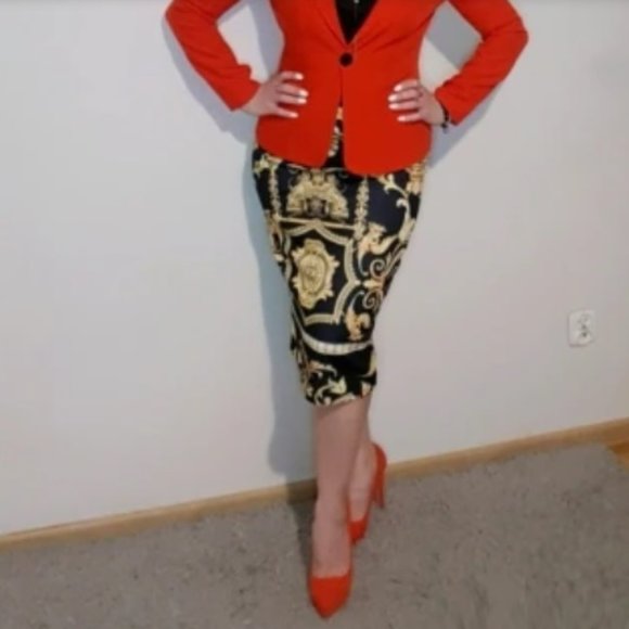 European Baroque Style Pencil Skirt - Picture 4 of 8